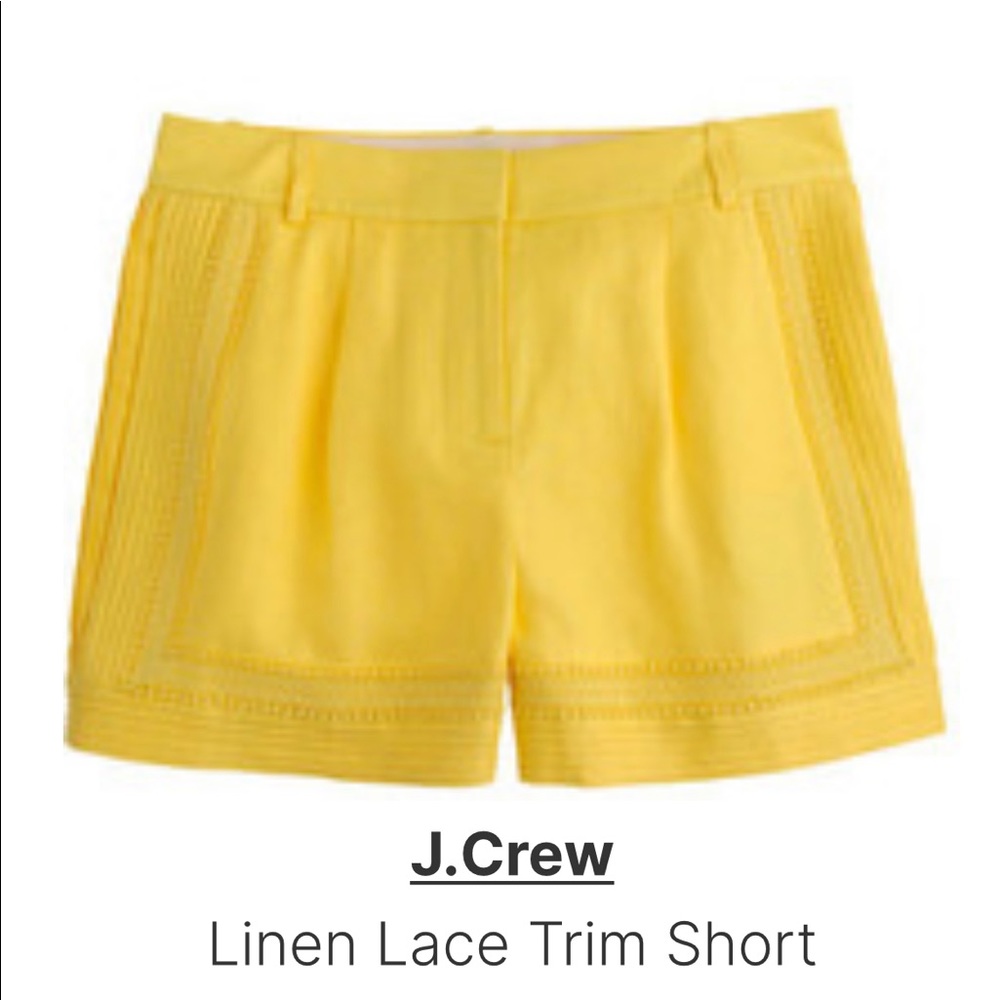Linen lace trim short